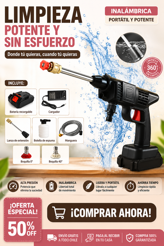 HydroBlast™ – Presión Instantánea Sin Cables