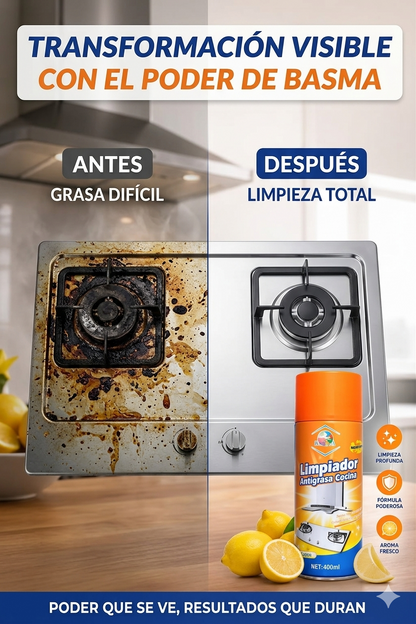 GraseOut Pro™ Limpiador Antigrasa Cocina | Acción Instantánea | Limpieza Profunda + Aroma Limón Fresco | 400ml Heavy Duty