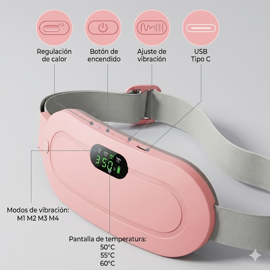 Cinturón Dolor Menstrual Termico Masajes