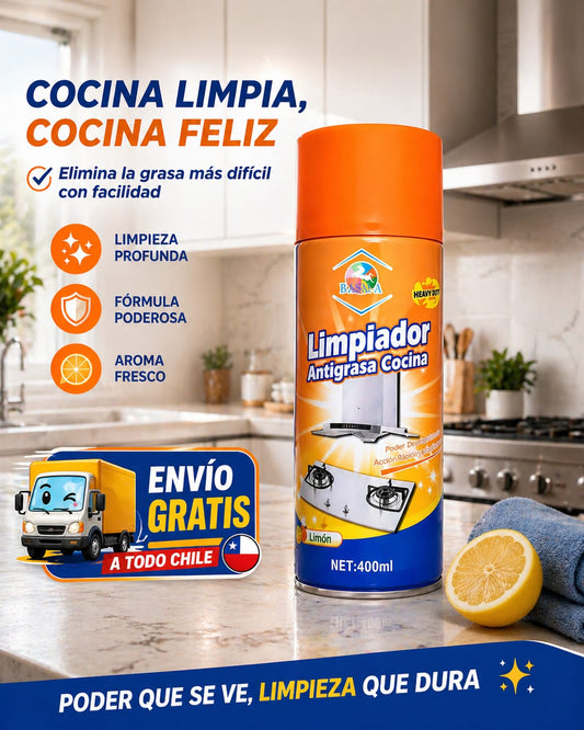 GraseOut Pro™ Limpiador Antigrasa Cocina | Acción Instantánea | Limpieza Profunda + Aroma Limón Fresco | 400ml Heavy Duty
